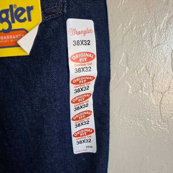 Wrangler Pro Rodeo Cowboy Cut Jeans Original Fit Dark Blue Size Men's 38x32 NEW - Picture 8 of 10